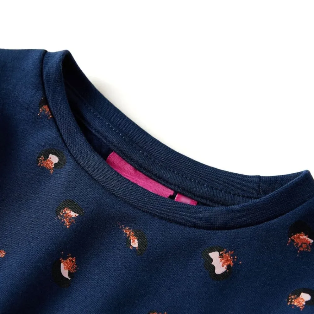 vidaXL Vestido infantil de manga larga azul marino 104 Best