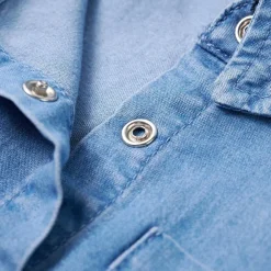 vidaXL Vestido infantil de manga larga azul marino y vaquero 104