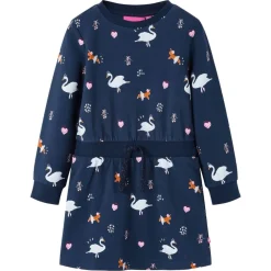 vidaXL Vestido infantil de manga larga azul marino 104 Online