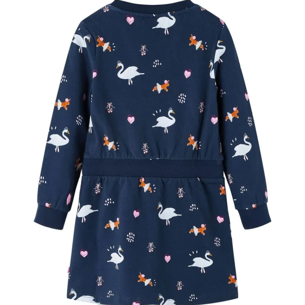 vidaXL Vestido infantil de manga larga azul marino 104 Online