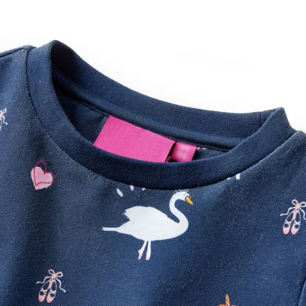 vidaXL Vestido infantil de manga larga azul marino 104 Online