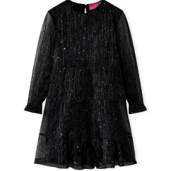 vidaXL Ropa Y Accesorios-Vestido infantil de manga larga negro 92