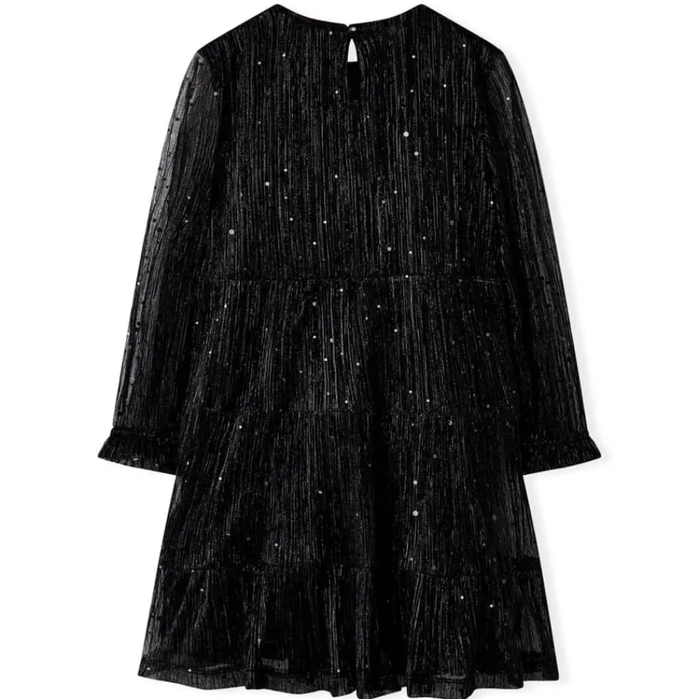 vidaXL Ropa Y Accesorios-Vestido infantil de manga larga negro 92