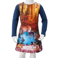 vidaXL Vestido infantil de manga larga 116 Azul marino Online
