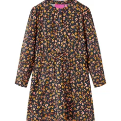 vidaXL Vestido infantil de manga larga azul marino 92
