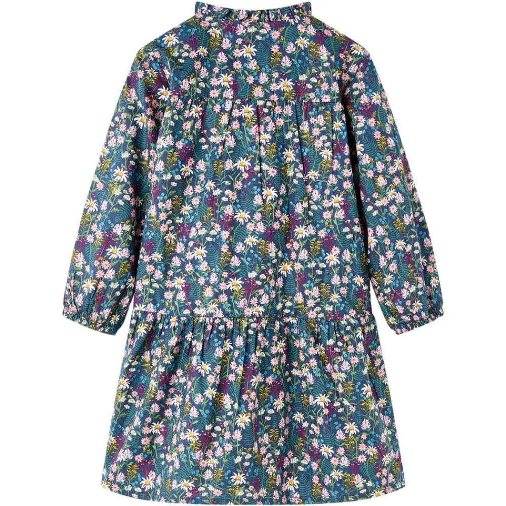 vidaXL Ropa Y Accesorios-Vestido infantil de manga larga azul oscuro 92