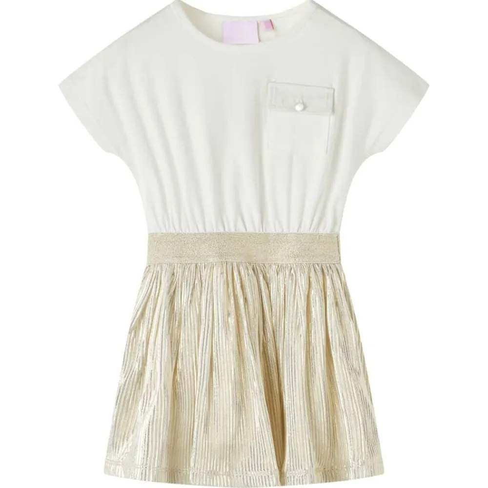 vidaXL Ropa Y Accesorios-Vestido infantil de manga corta color crudo 104
