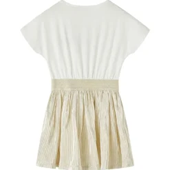 vidaXL Ropa Y Accesorios-Vestido infantil de manga corta color crudo 104
