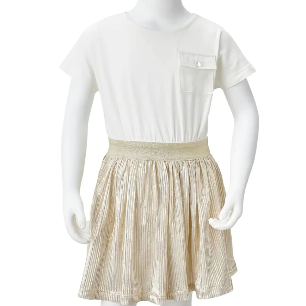vidaXL Ropa Y Accesorios-Vestido infantil de manga corta color crudo 104