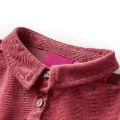 vidaXL Ropa Y Accesorios-Vestido infantil de manga larga de pana rosa palo 92