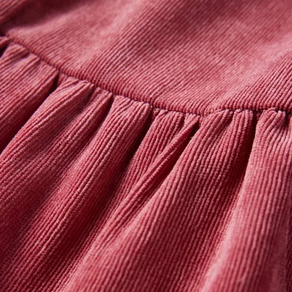 vidaXL Ropa Y Accesorios-Vestido infantil de manga larga de pana rosa palo 92