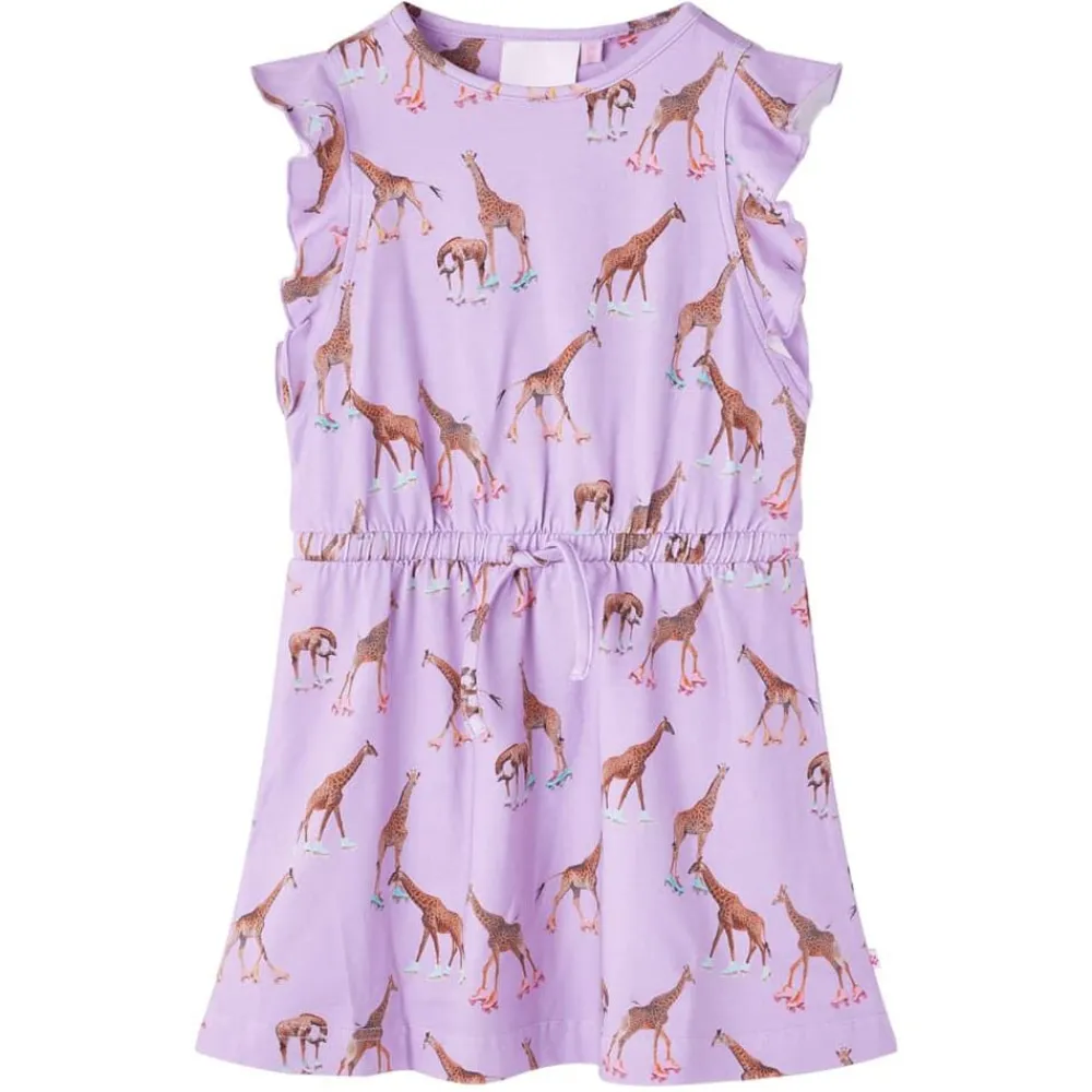 vidaXL Vestido infantil mangas con volantes cordón lila 92 Sale
