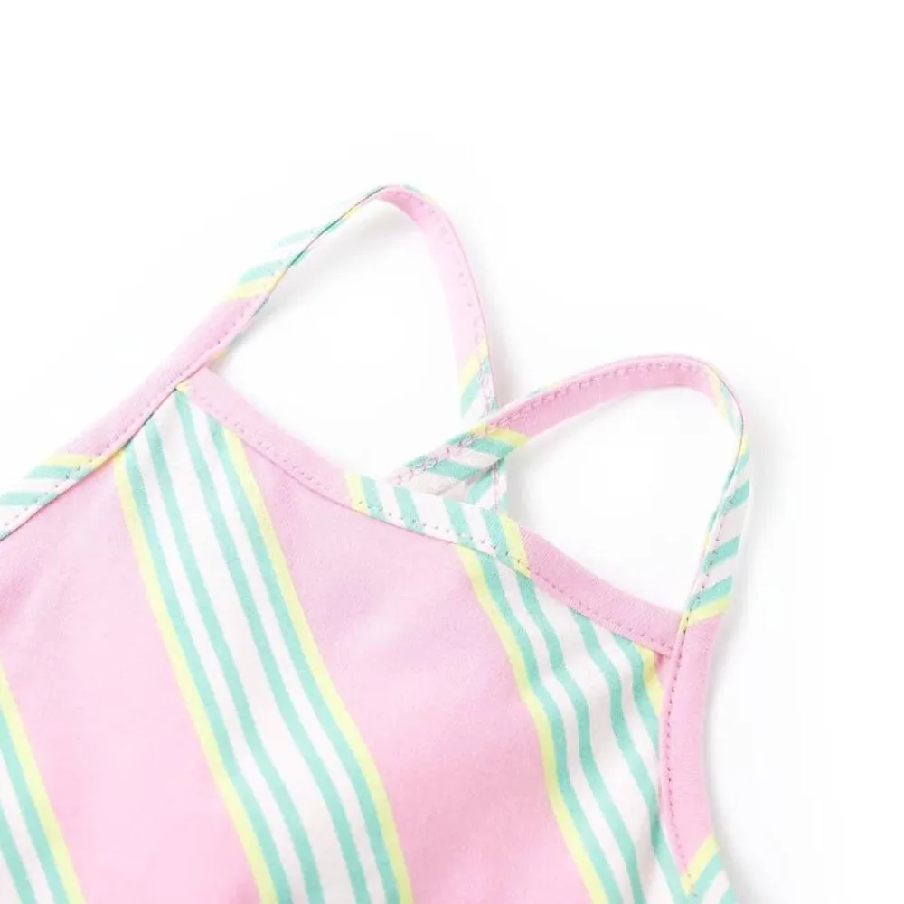 vidaXL Vestido infantil sin mangas con cordón rosa 104 Hot