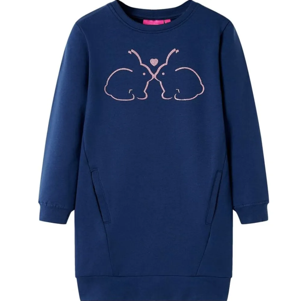 vidaXL Vestido sudadera infantil azul marino 92 Sale