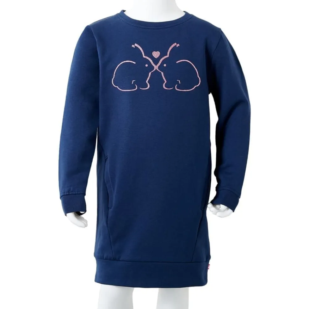vidaXL Vestido sudadera infantil azul marino 92 Sale