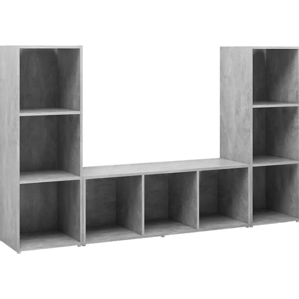 vidaXL | Gabinete de TV | 3 pcs 37 x 35 x 107.5 cm Gris hormigón Hot