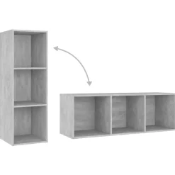 vidaXL | Gabinete de TV | 3 pcs 37 x 35 x 107.5 cm Gris hormigón Hot