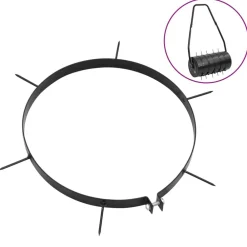 vidaXL Jardín-Abrazadera para aireador césped con pinchos 5 uds hierro Ø30cm