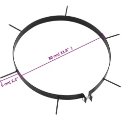 vidaXL Jardín-Abrazadera para aireador césped con pinchos 5 uds hierro Ø30cm