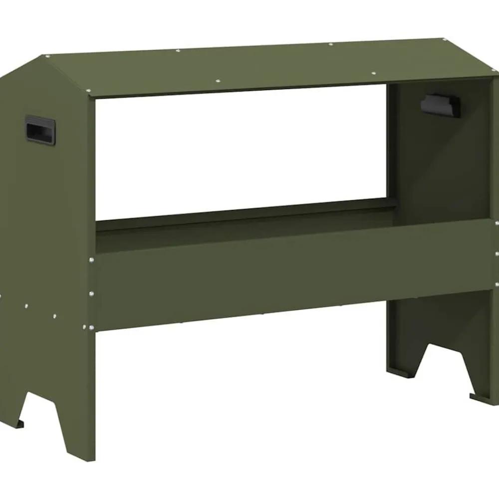 vidaXL Abrevadero para ganado 79 x 35 x 62 cm Verde oliva Clearance