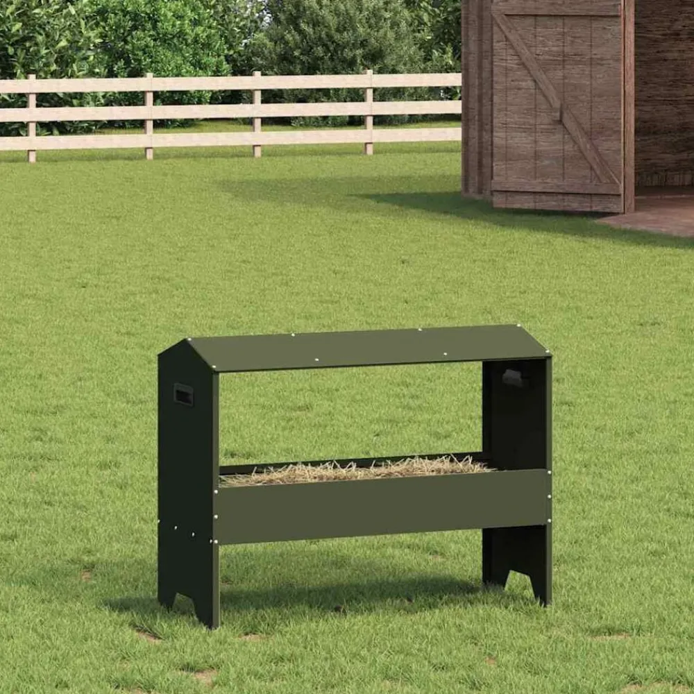 vidaXL Abrevadero para ganado 79 x 35 x 62 cm Verde oliva Clearance