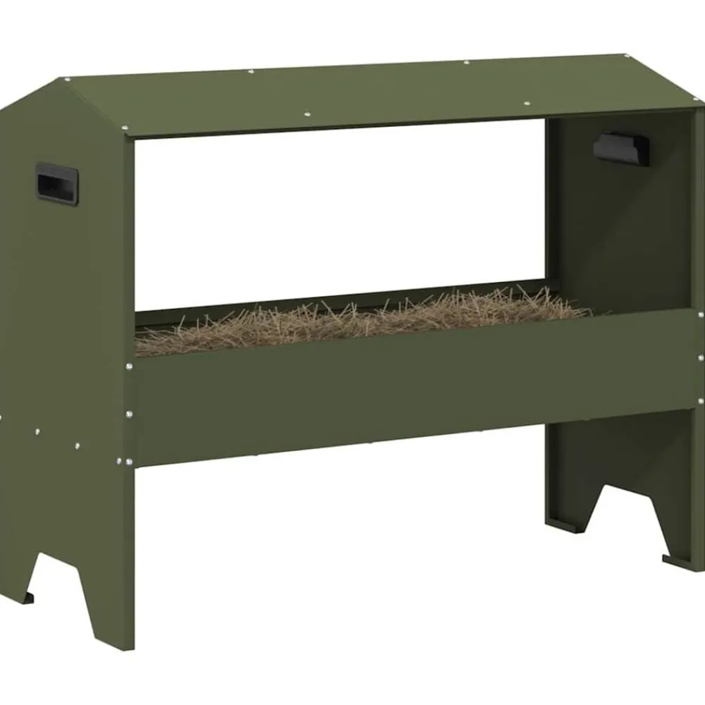 vidaXL Abrevadero para ganado 79 x 35 x 62 cm Verde oliva Clearance