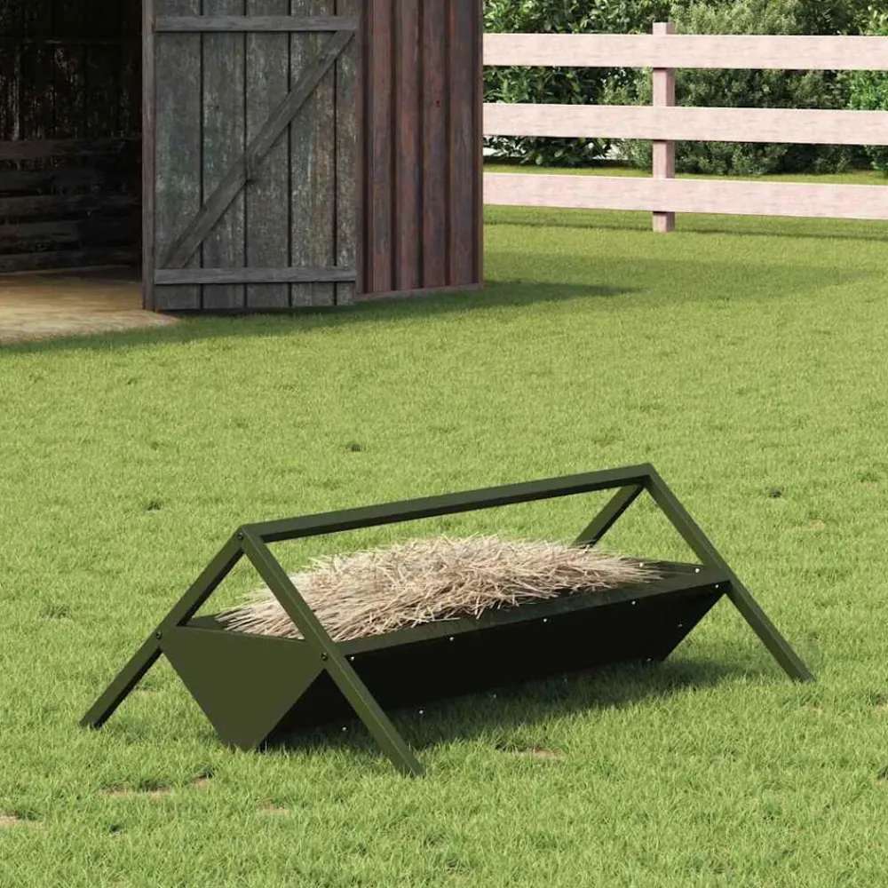 vidaXL Abrevadero para ganado 111 x 76 x 38 cm Verde oliva Best