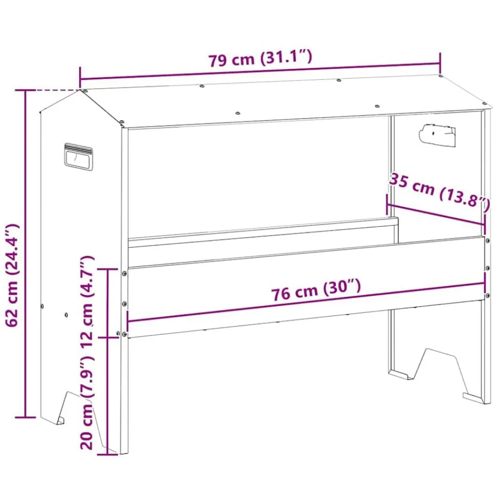 vidaXL Productos Para Mascotas-Abrevadero para ganado 79 x 35 x 62 cm