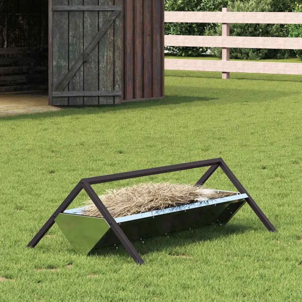 vidaXL Abrevadero para ganado Plateado 111 x 76 x 38 cm Acero galvanizado New