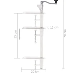 vidaXL Abridor latas de aluminio y acero inoxidable plateado 70 cm