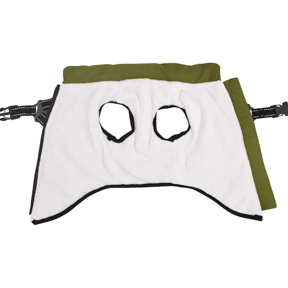 vidaXL Abrigo perro arnés impermeable reflectante L24 verde militar Verde ejército Hot