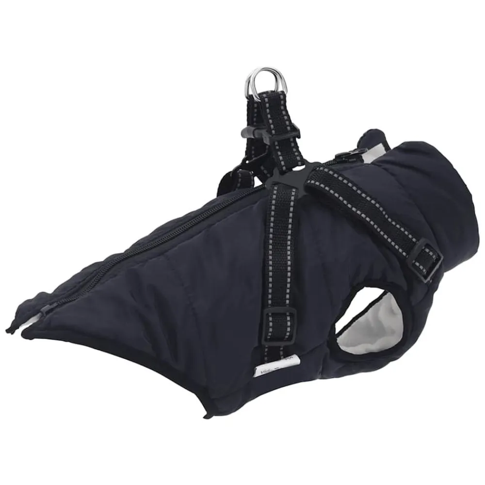 vidaXL Productos Para Mascotas-Abrigo perro con arnés impermeable reflectante L24