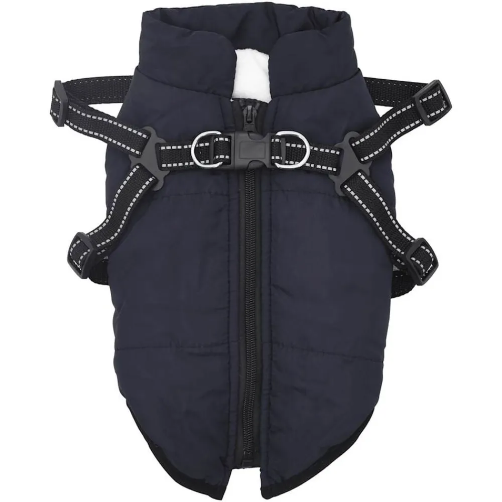 vidaXL Productos Para Mascotas-Abrigo perro con arnés impermeable reflectante L24