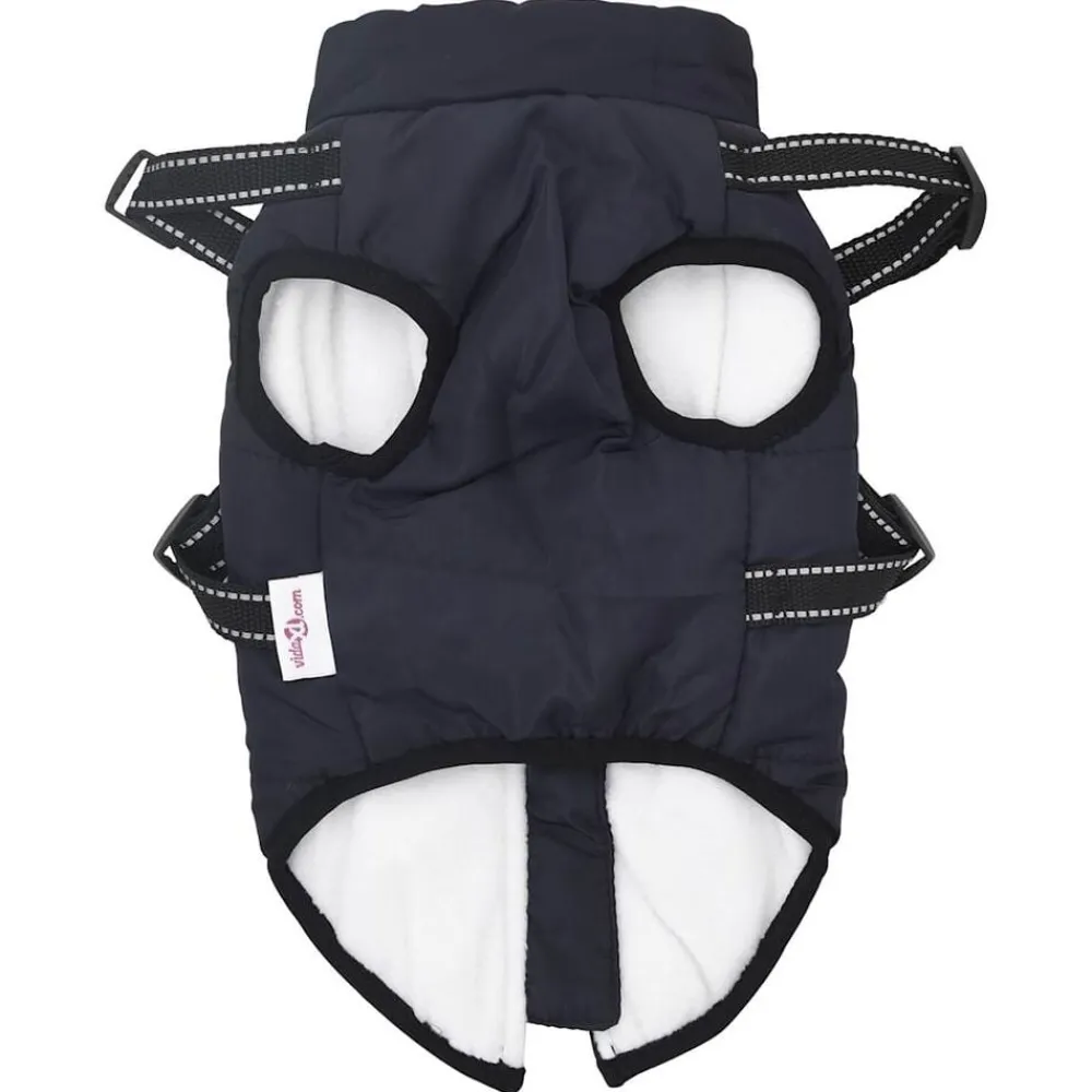 vidaXL Productos Para Mascotas-Abrigo perro con arnés impermeable reflectante L24
