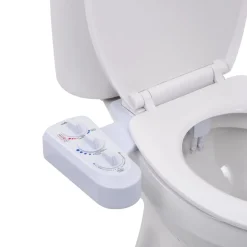 vidaXL Fontanería-Accesorio de bidé para inodoro 2 boquillas agua caliente y fría