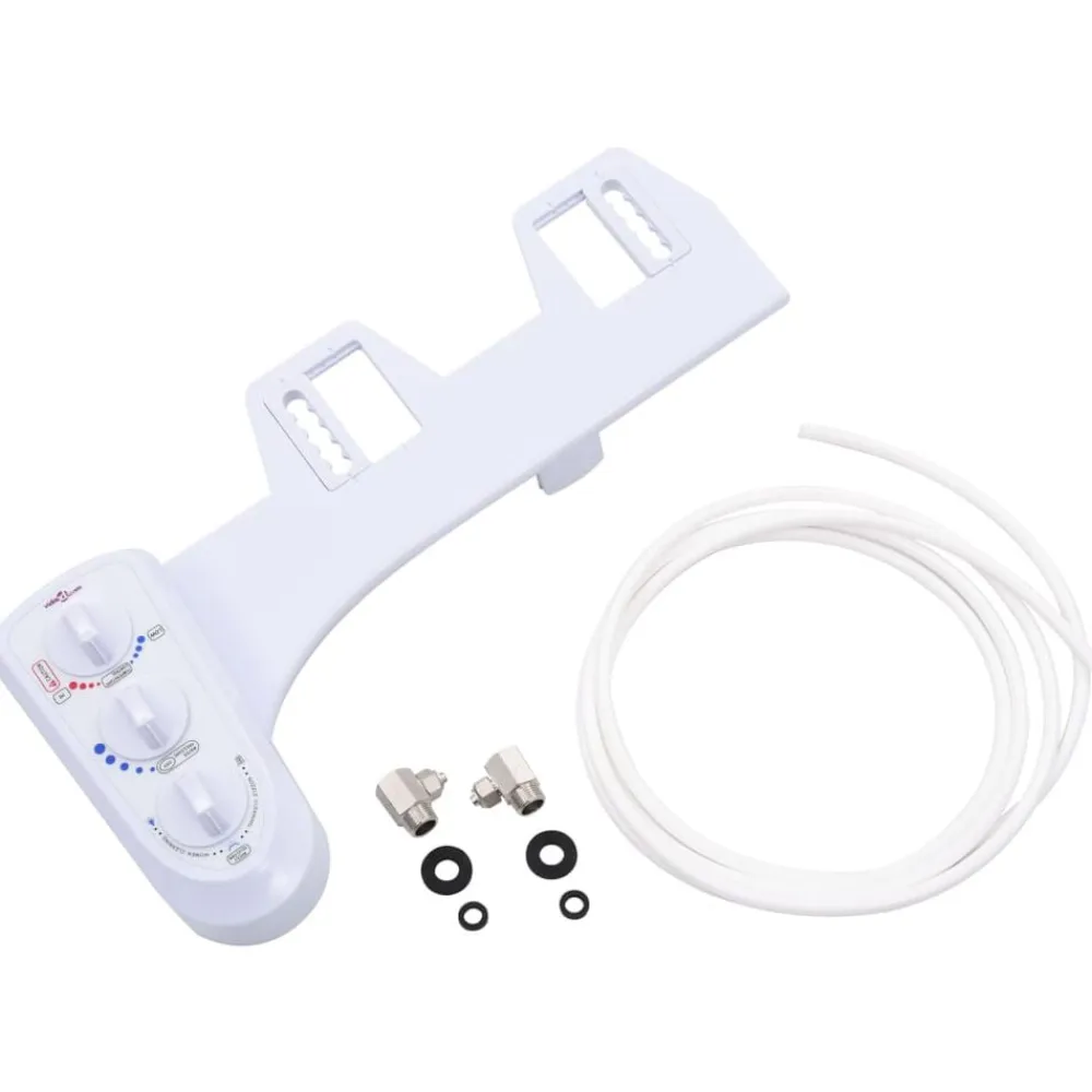 vidaXL Fontanería-Accesorio de bidé para inodoro 2 boquillas agua caliente y fría