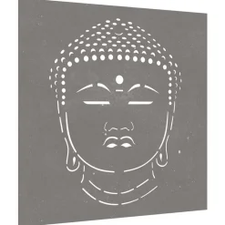 vidaXL Decoración-Adorno de pared de jardín acero corten cabeza de Buda 55x55 cm