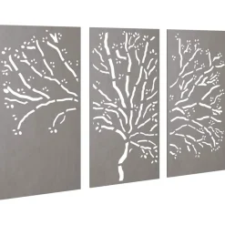 vidaXL Adorno pared jardín 3 pzas acero corten diseño árbol 105x55 cm Online