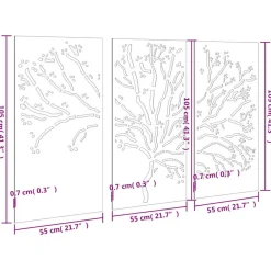vidaXL Adorno pared jardín 3 pzas acero corten diseño árbol 105x55 cm Online