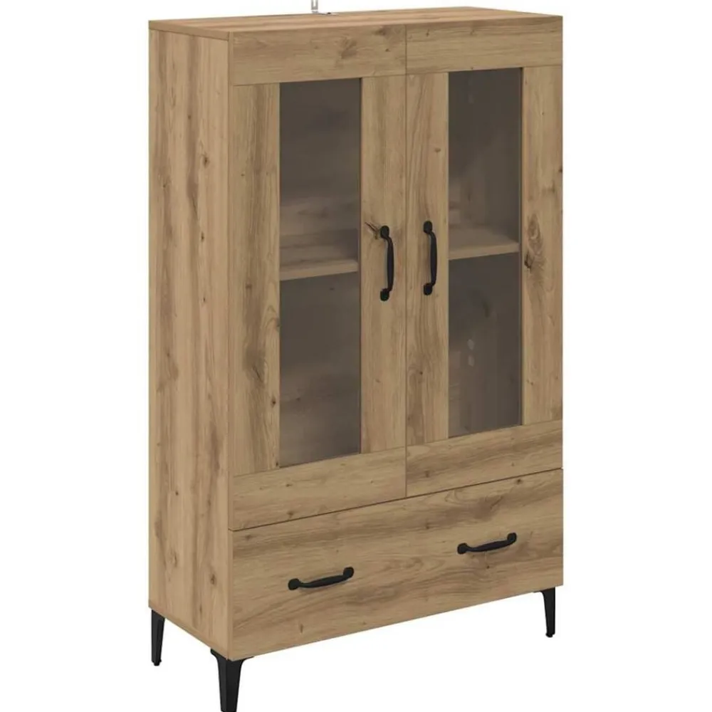 vidaXL Alacena con cajón Roble artesanal 70 x 31 x 115 cm Roble artisan New