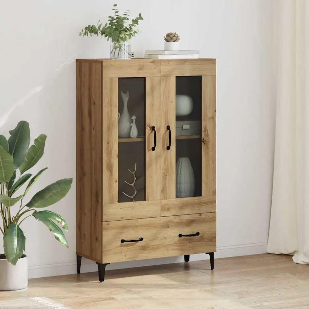 vidaXL Alacena con cajón Roble artesanal 70 x 31 x 115 cm Roble artisan New
