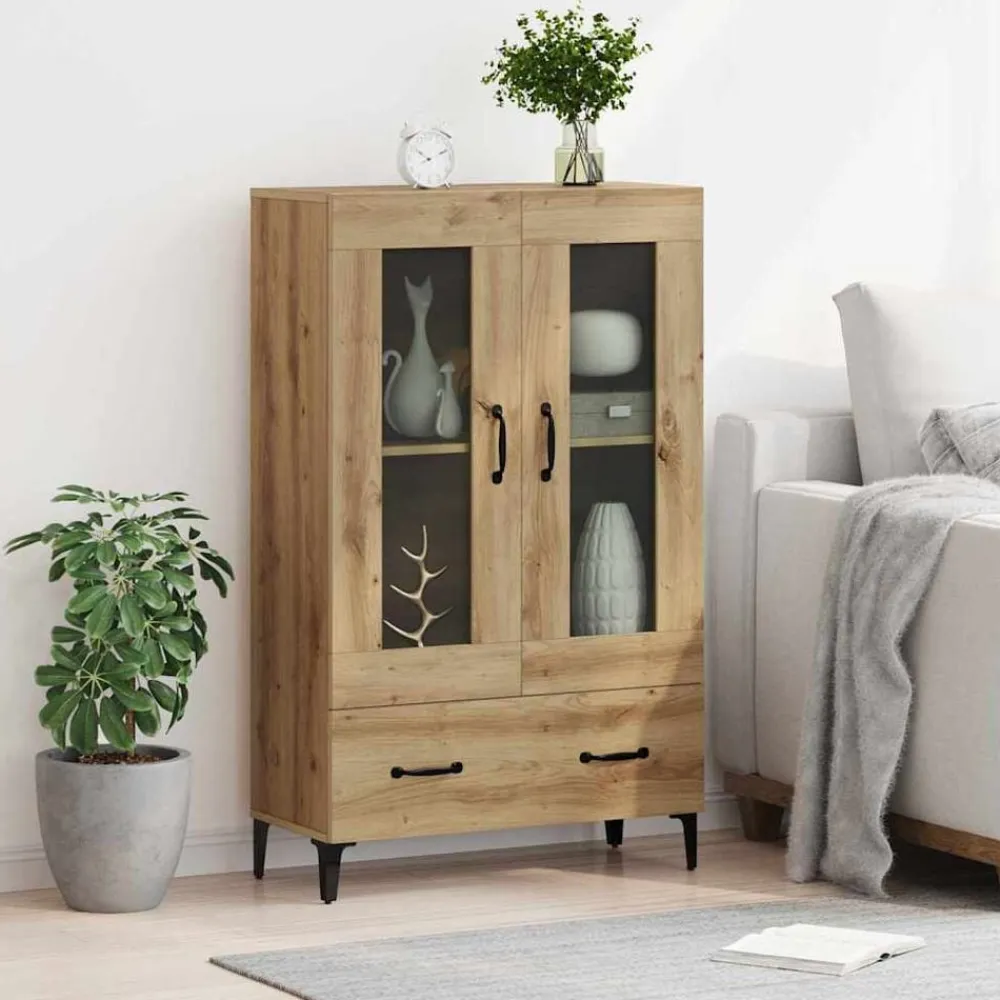 vidaXL Alacena con cajón Roble artesanal 70 x 31 x 115 cm Roble artisan New