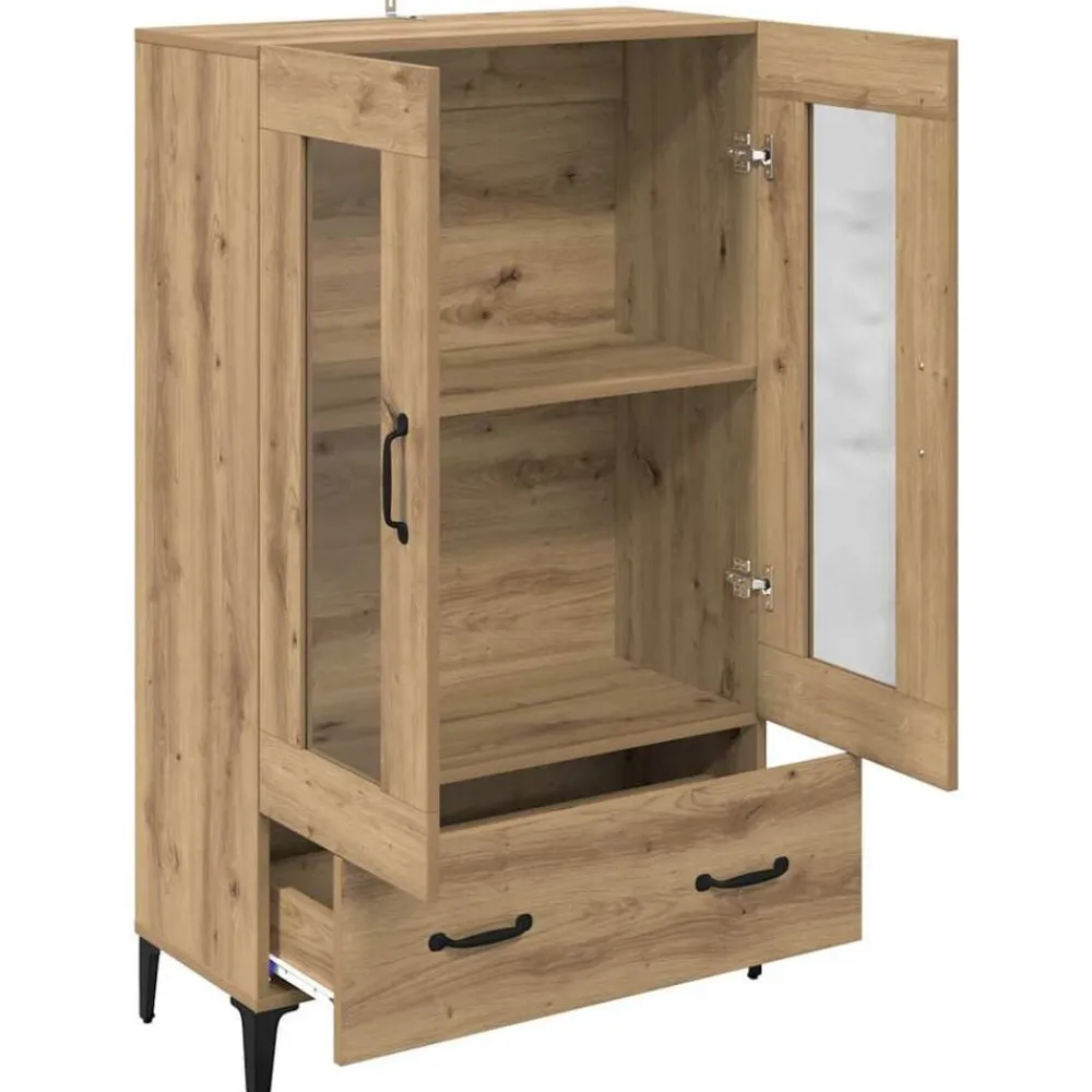 vidaXL Alacena con cajón Roble artesanal 70 x 31 x 115 cm Roble artisan New
