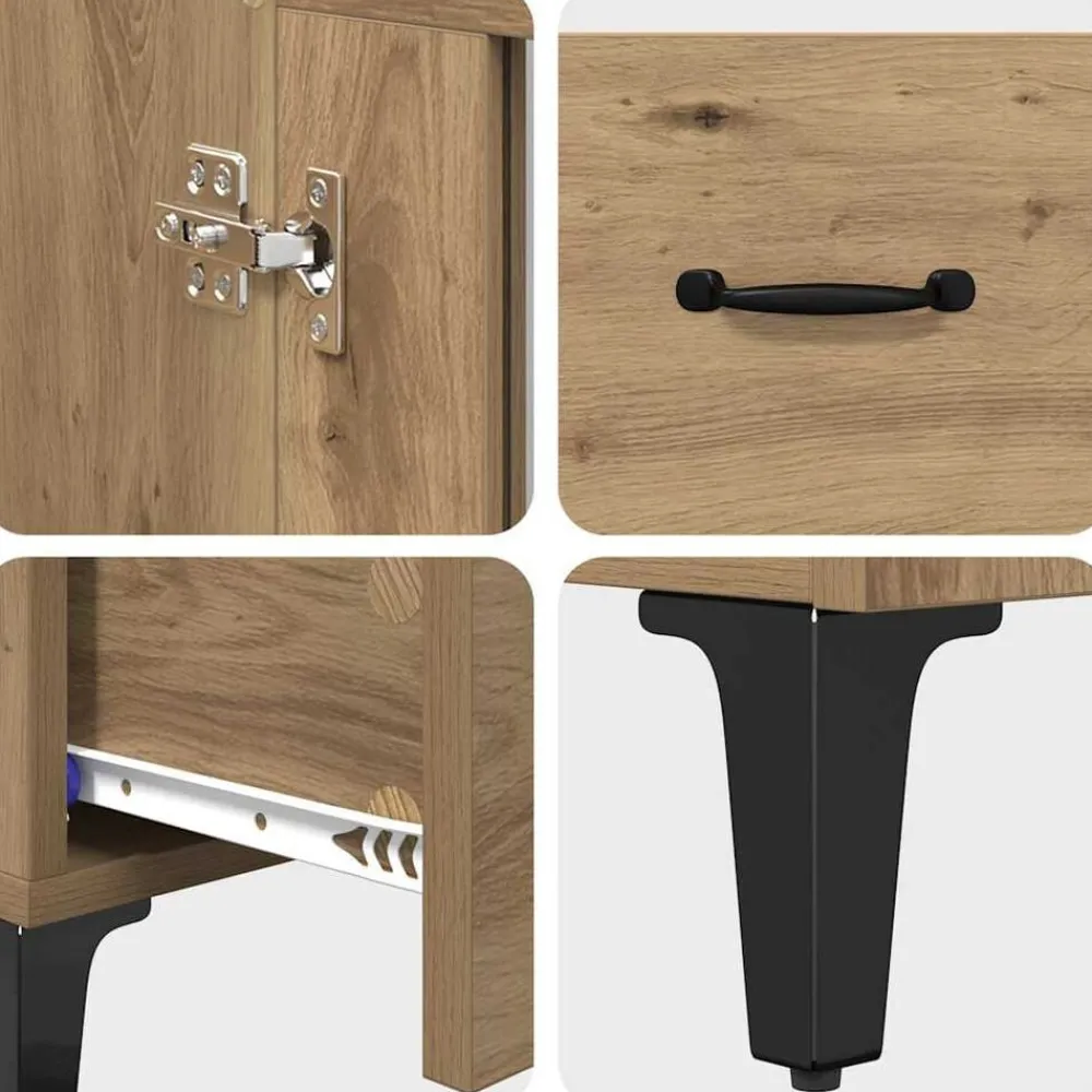 vidaXL Alacena con cajón Roble artesanal 70 x 31 x 115 cm Roble artisan New