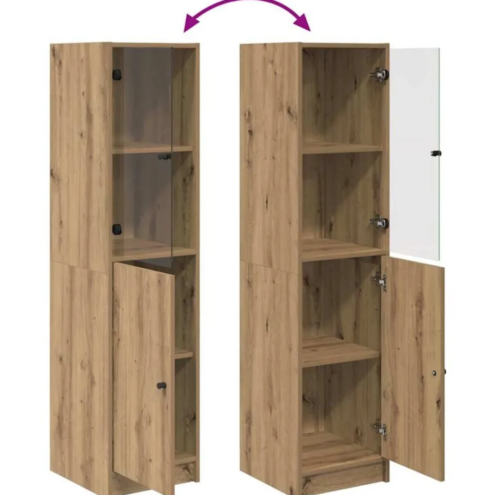 vidaXL Alacena Roble artesanal 35 x 37 x 142 cm Madera contrachapada Roble artisan Sale