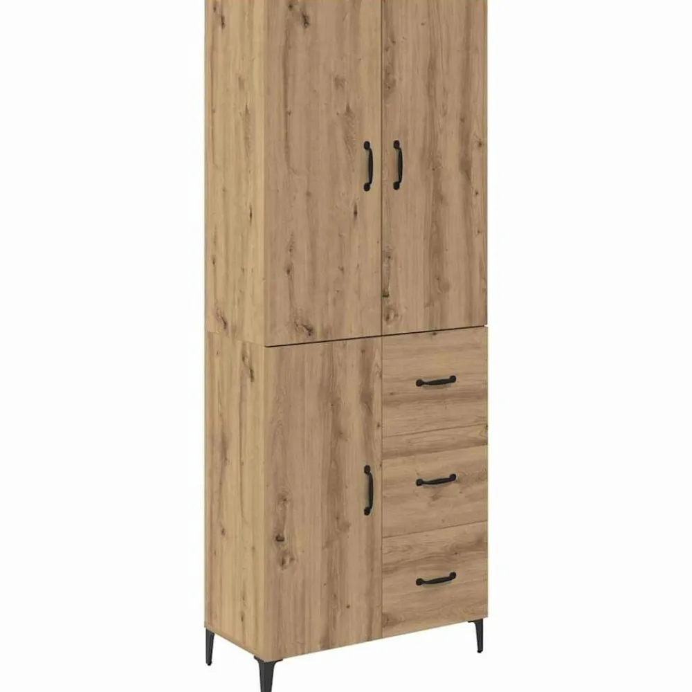 vidaXL Armarios Y Almacenamiento-Alacena Roble artesanal 69,5 x 34 x 180 cm Madera contrachapada