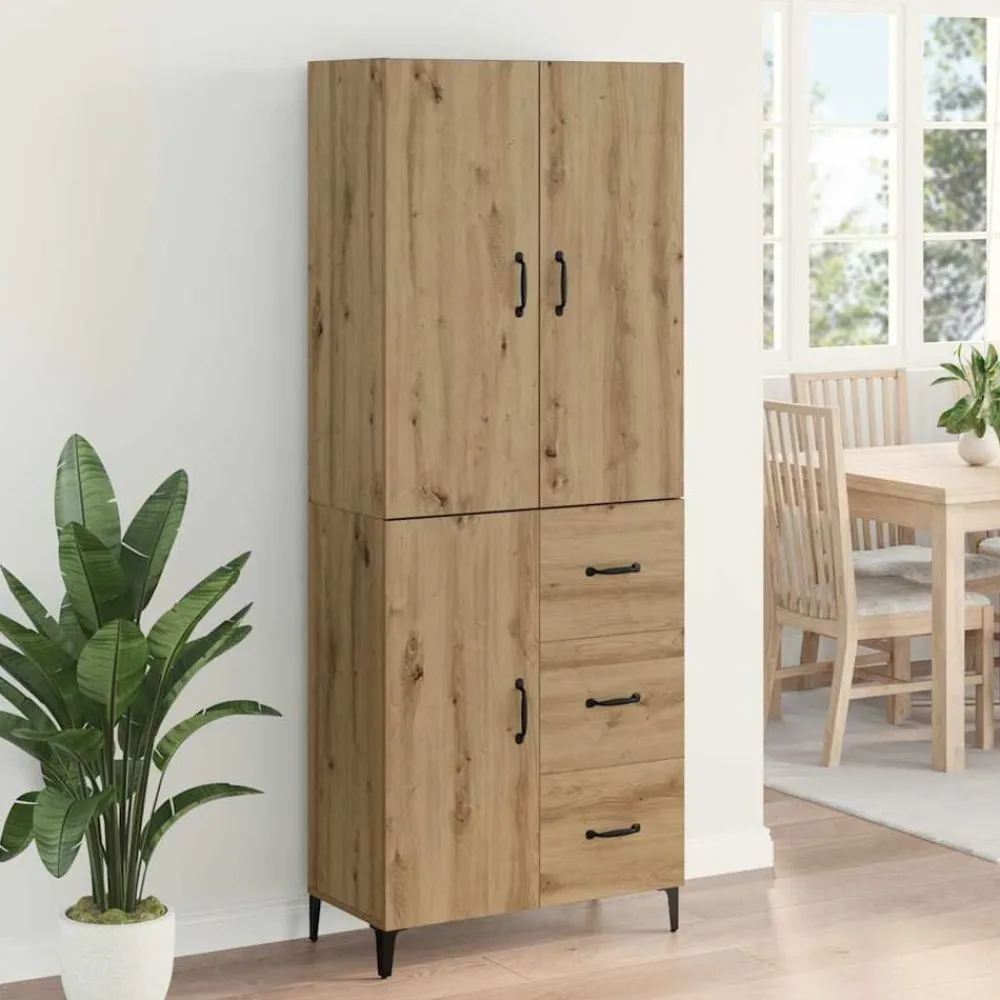 vidaXL Armarios Y Almacenamiento-Alacena Roble artesanal 69,5 x 34 x 180 cm Madera contrachapada