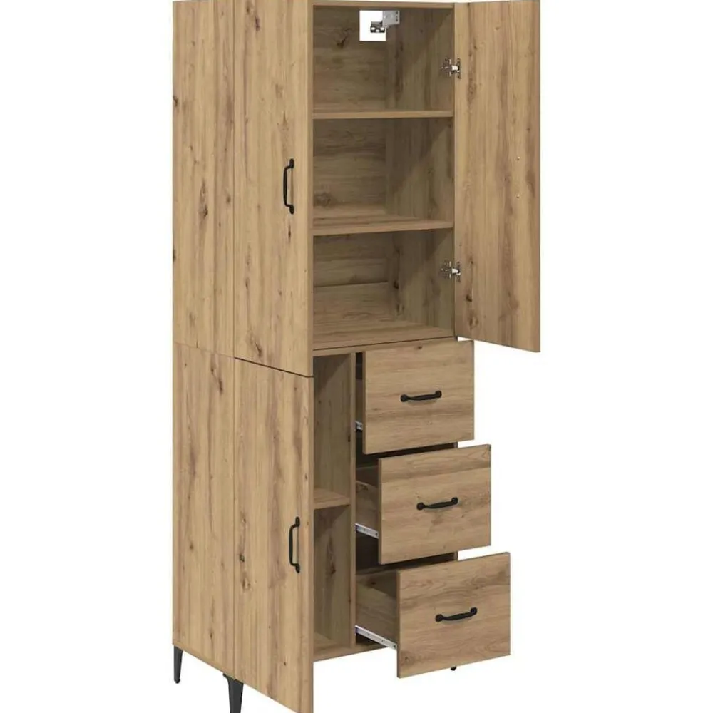 vidaXL Armarios Y Almacenamiento-Alacena Roble artesanal 69,5 x 34 x 180 cm Madera contrachapada