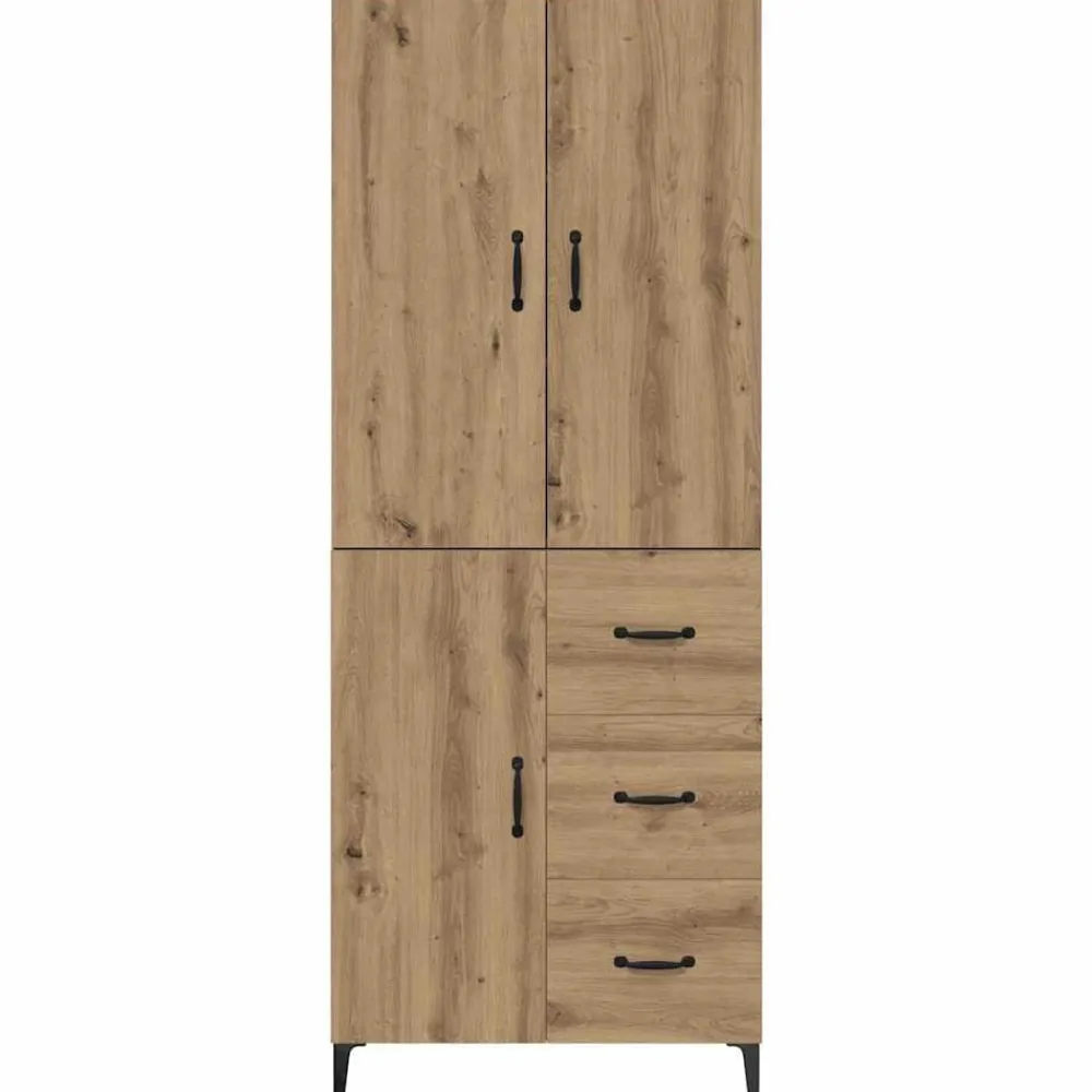 vidaXL Armarios Y Almacenamiento-Alacena Roble artesanal 69,5 x 34 x 180 cm Madera contrachapada