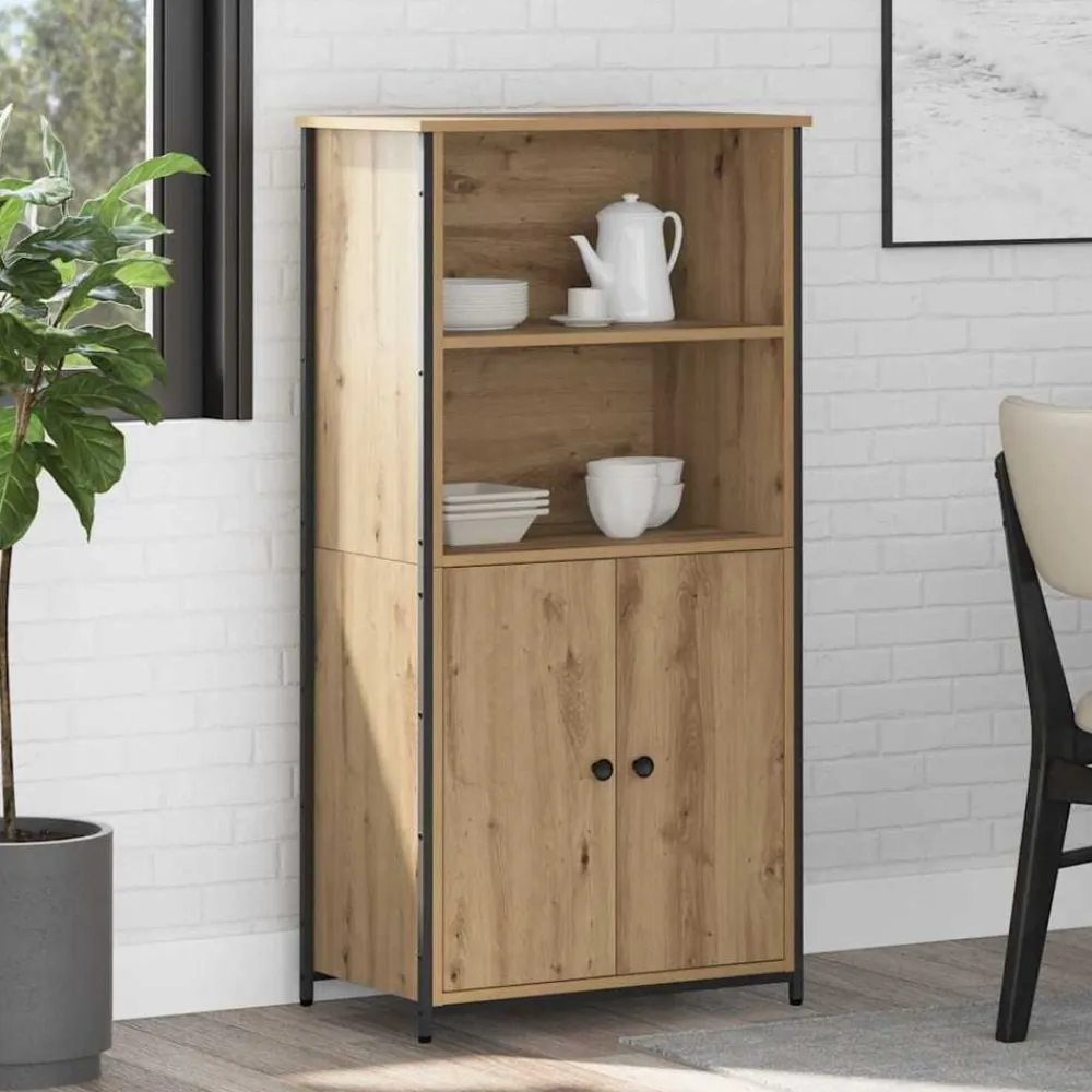 vidaXL Armarios Y Almacenamiento-Alacena Roble artesanal 62 x 36 x 121,5 cm Madera contrachapada